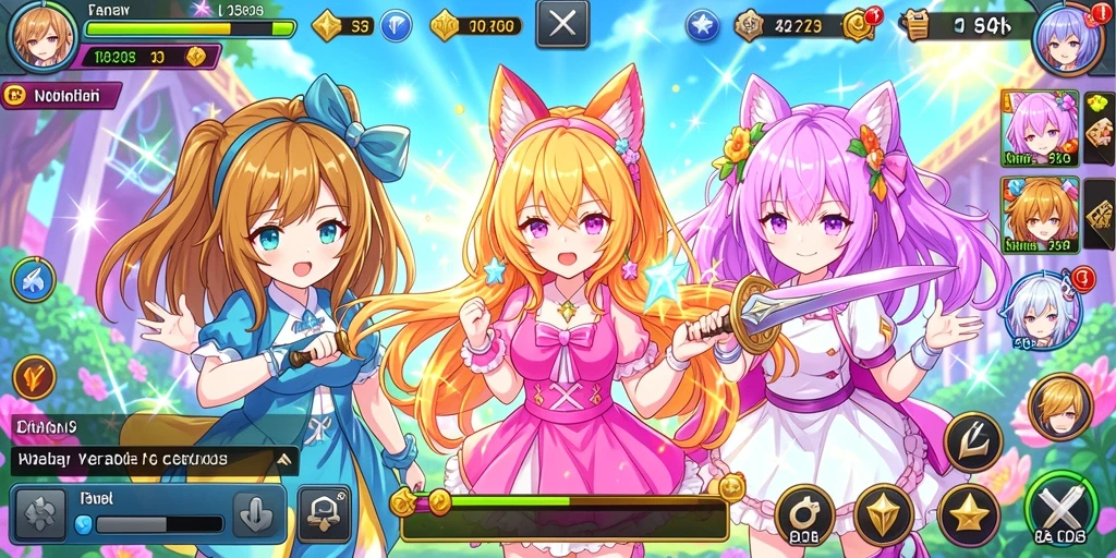 Screenshot menunjukkan fitur upgrade karakter dengan berbagai pilihan.